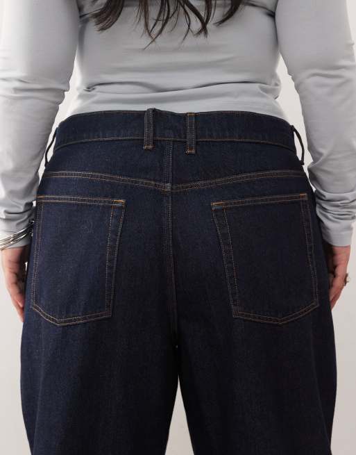 COLLUSION Plus X001 antifit mid rise jeans in rinse, 4 of 5