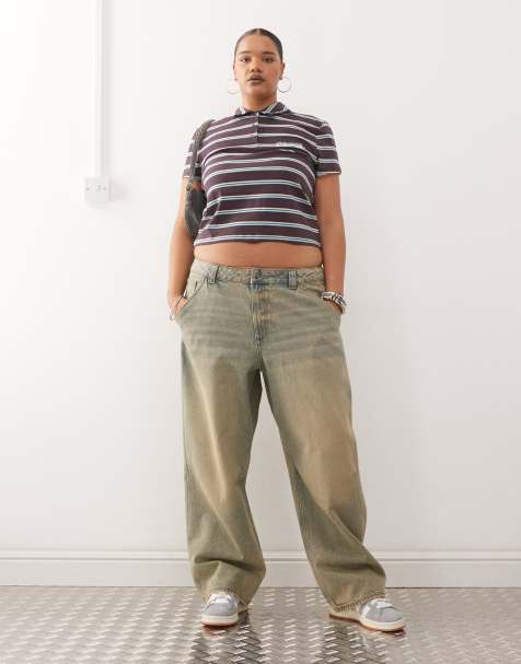 COLLUSION Plus x001 antifit jeans in sunbleach wash