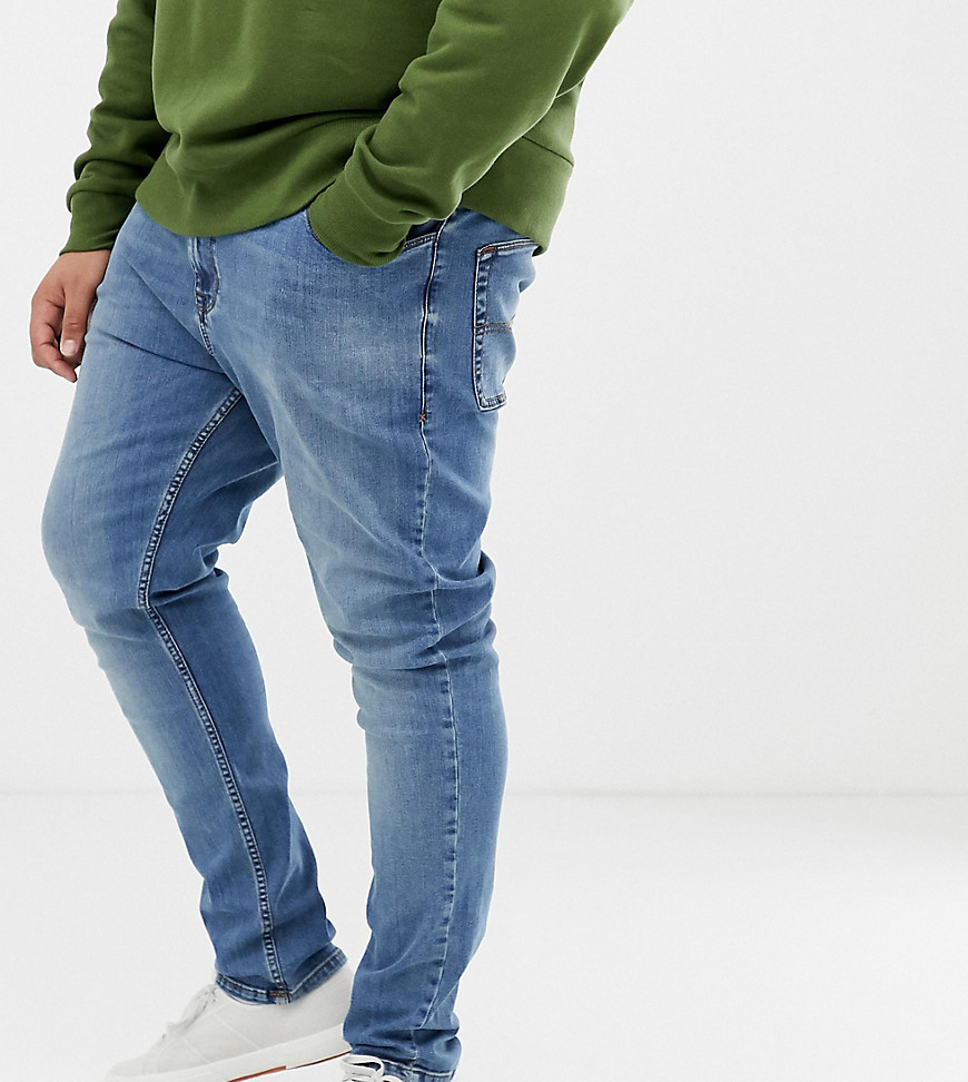 COLLUSION Plus - x001 - Skinny jeans in blue mid wash-Blauw