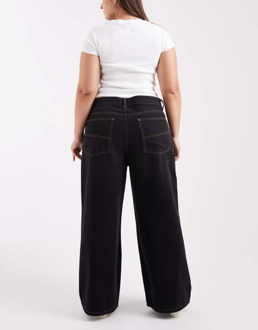 COLLUSION Plus – x003 – Jeans mit weitem Beinschnitt in Rauchschwarz, 2 von 5