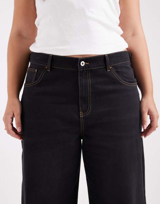COLLUSION Plus X003 wide leg jean in smokey black, 5 of 5