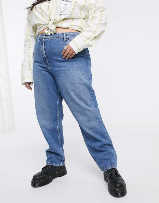 COLLUSION Plus x005 90s straight leg jeans in washed blue, 2 of 4