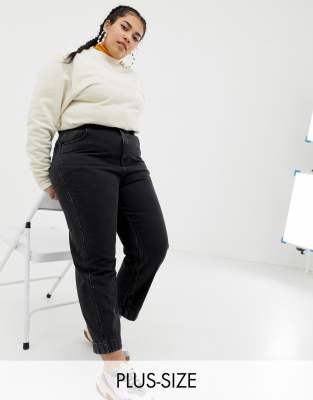 plus size mom jeans black