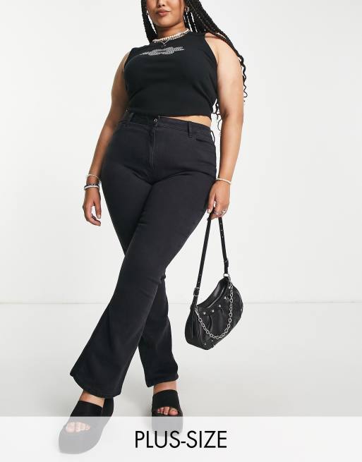 Spanx Plus high rise flare jeans in black