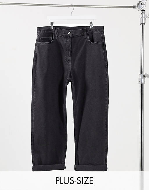 COLLUSION Plus x014 90s baggy dad jeans in washed black