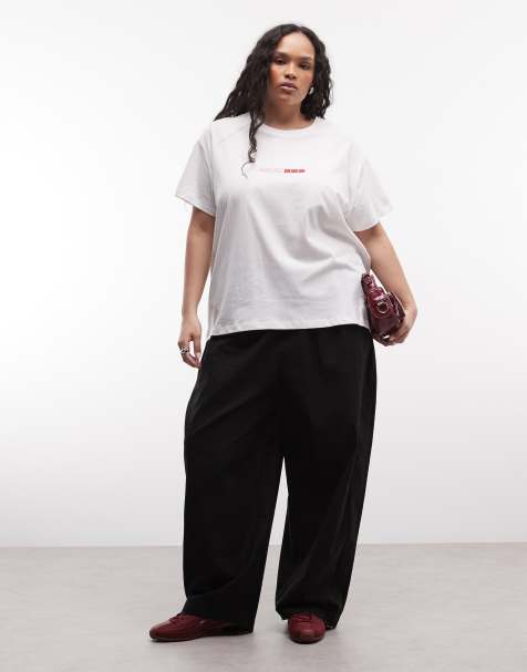COLLUSION Plus XL balloon linen-blend pants in black - view 1