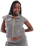 [Collusion] COLLUSION Plus zip utility top in check (part of a set)-Multi 26 CHECK