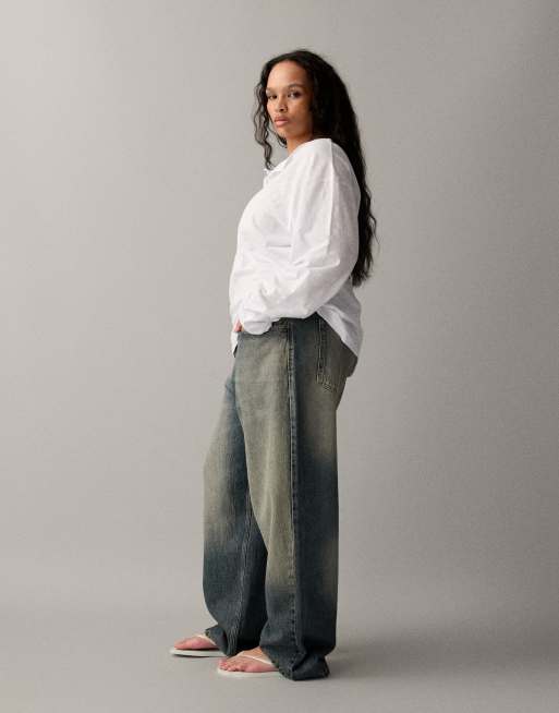 COLLUSION – Plusstorlek – X001 – Stentvättade jeans i antifit-modell, 2 av 7