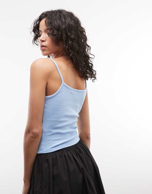 COLLUSION pointelle cami in blue - LBLUE, 3 of 4