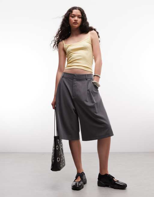 COLLUSION pointelle cami in lemon yellow, 2 of 4