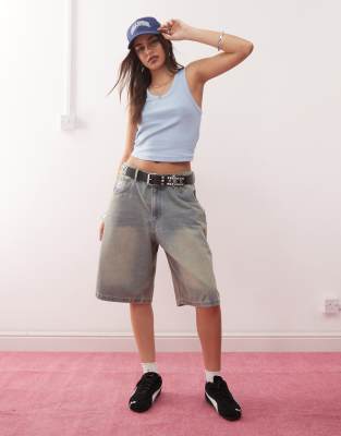 Collusion Pointelle Tank Top In Blue