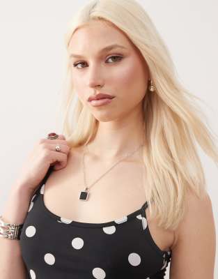 Shop Collusion Polka Dot Cami In Black