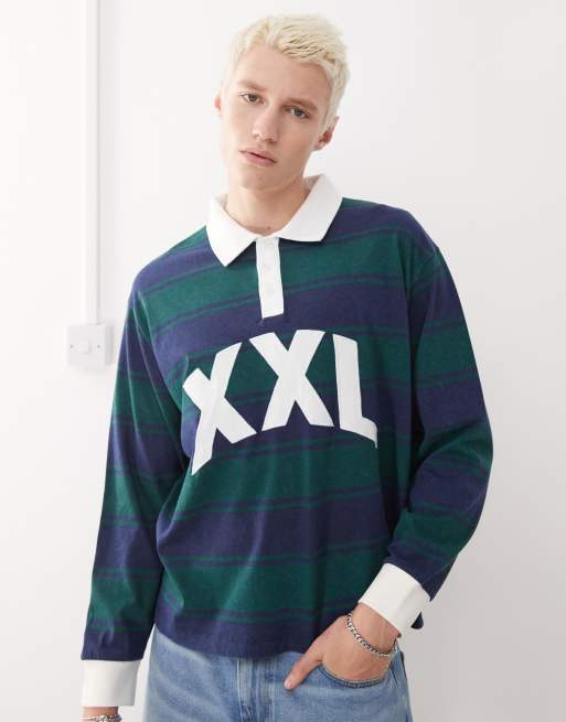 COLLUSION - Polo a maniche lunghe multicolore con ricamo XXL