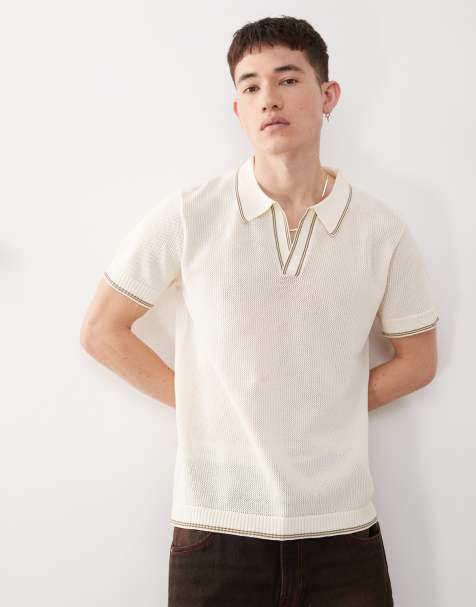 COLLUSION - Polo in maglia beige - view 1