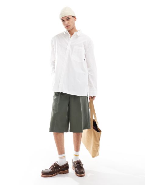 COLLUSION poplin oversized long sleeve shirt in white - view 1