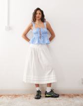 COLLUSION lace midi skirt in black