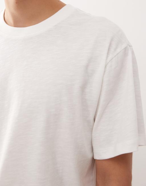 COLLUSION Premium slim tee in white textured cotton