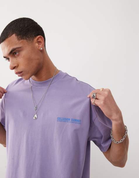COLLUSION printed boxy t-shirt in lilac - view 1