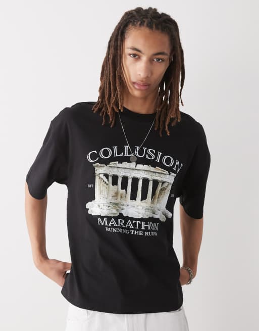 COLLUSION printed graphic skater fit t-shirt, 4 of 4