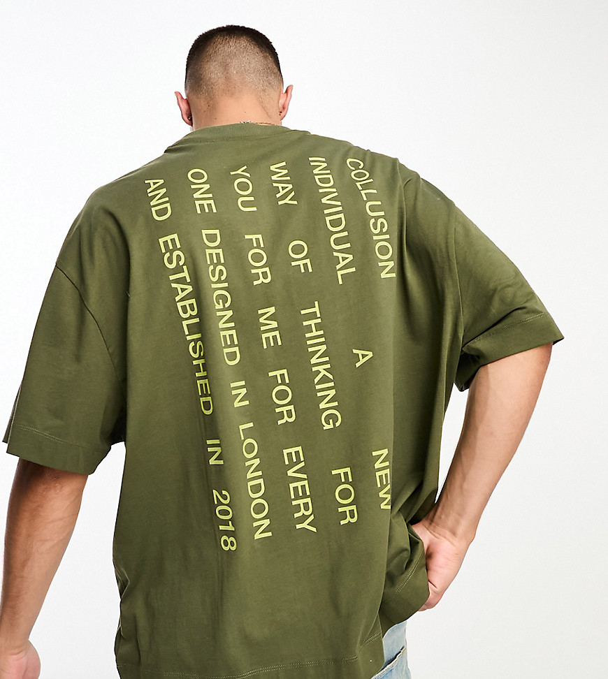 COLLUSION Printed graphic t-shirt in green