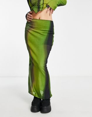 COLLUSION printed maxi skirt in green - part of a set  | ASOS