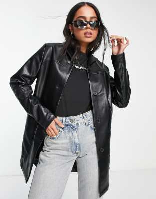 pu blazer jacket