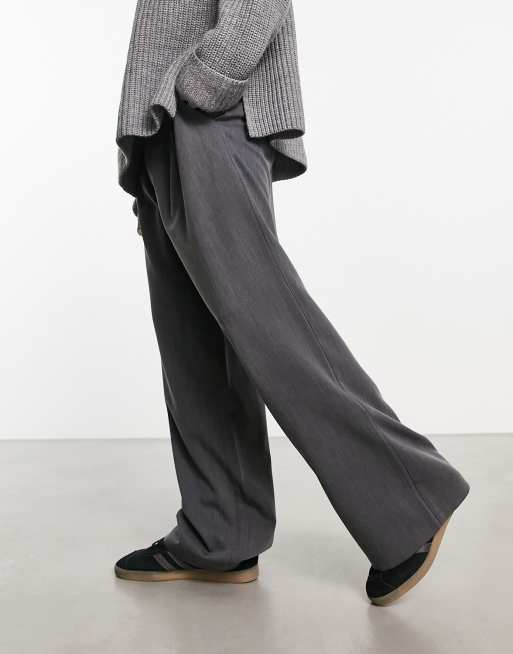 Weekday Unisex parachute baggy pants in grey exclusive to ASOS