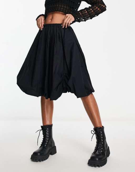 COLLUSION puff ball midi skirt in black | ASOS