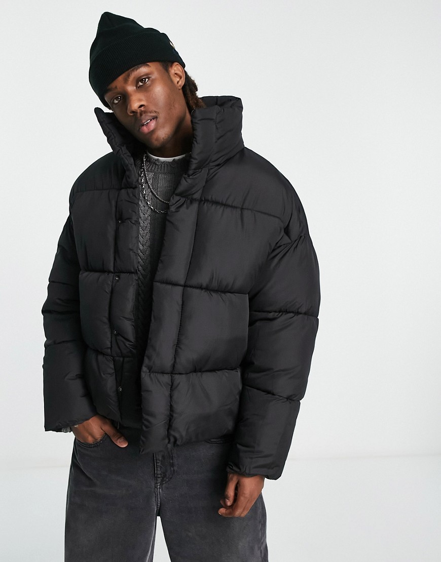COLLUSION puffer jacket in black