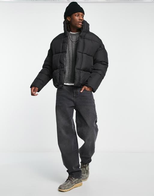 Black puffer jacket clearance asos