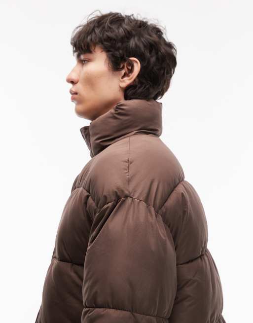 COLLUSION puffer jacket in chocolate brown, 4 of 5