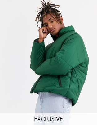 COLLUSION puffer jacket in green