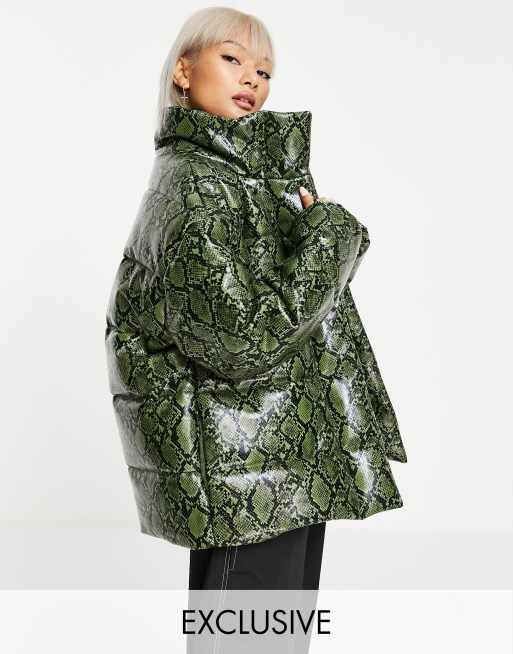 Green snake print jacket sale