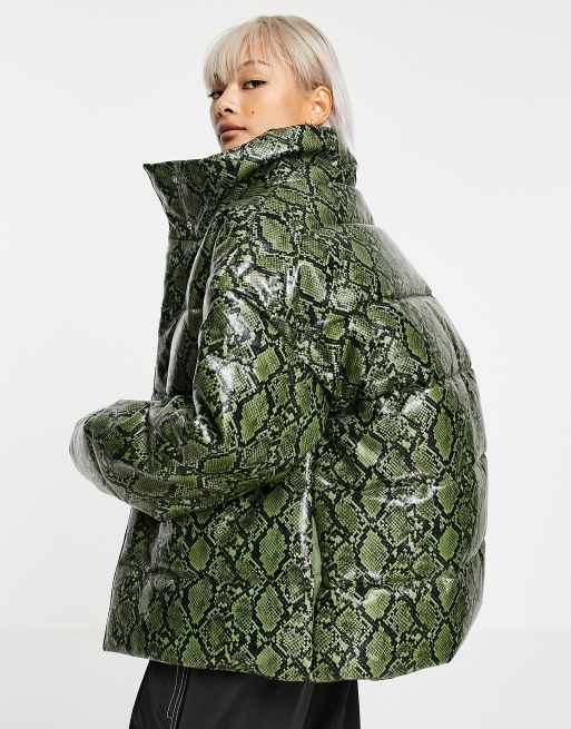 Snakeskin store puffer coat