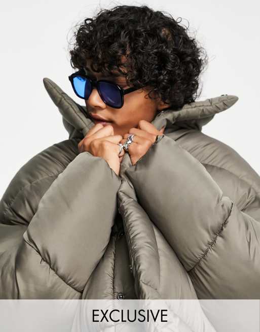 COLLUSION puffer jacket in steely gray