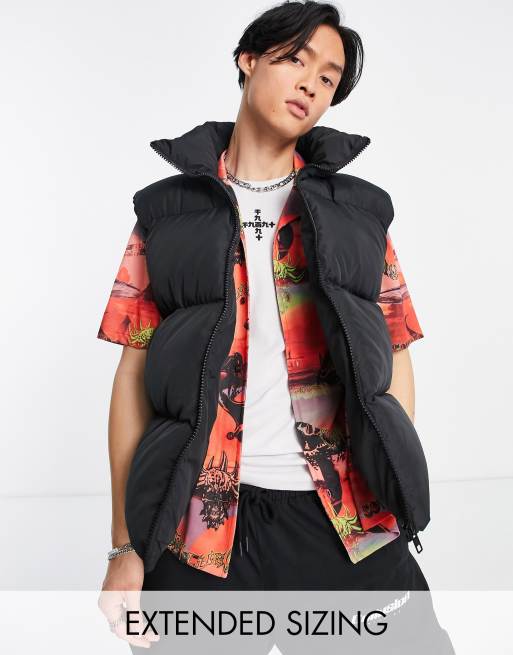 COLLUSION puffer vest in black