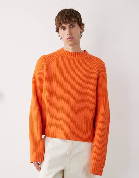 COLLUSION - Pull coupe carrée en maille - Orange brûlé - view 1