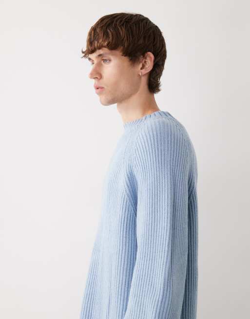 COLLUSION - Pull en maille coupe carrée - Bleu, 4 de 5