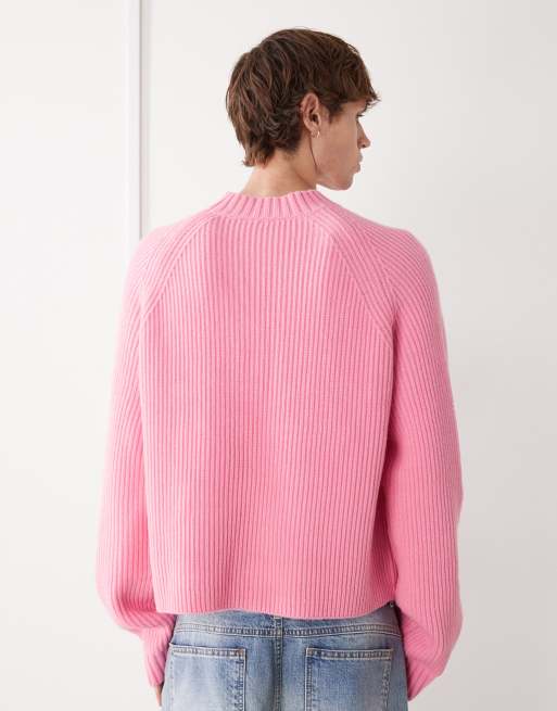COLLUSION - Pull en maille coupe carrée - Rose pastel, 3 de 5