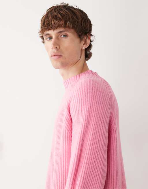COLLUSION - Pull en maille coupe carrée - Rose pastel, 4 de 5