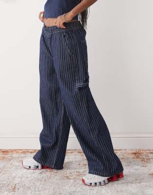 Collusion Pull On Cargo Pants In Blue