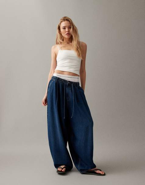COLLUSION - Pull on-jeans med XL-ballonben i mellemvask - view 1