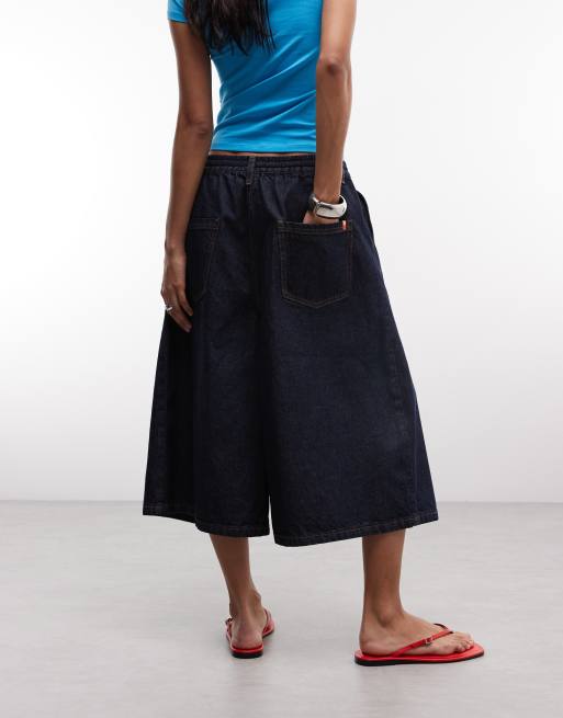 COLLUSION pull on longline jorts in navy, 3 of 5