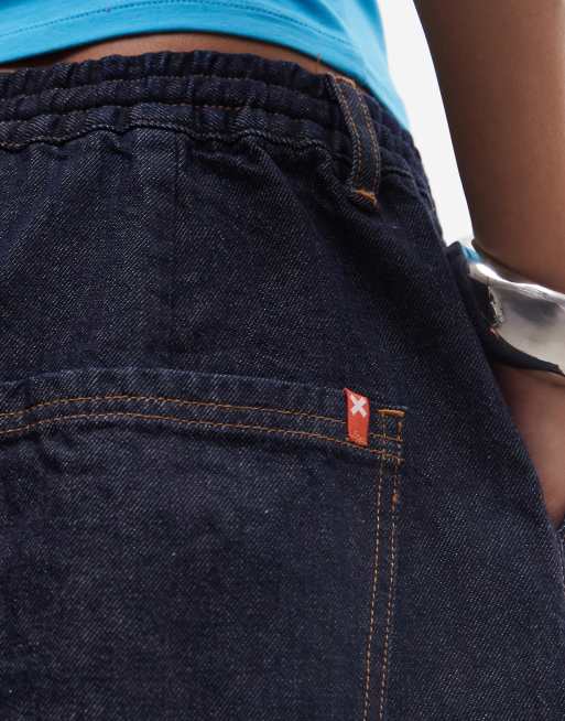 COLLUSION pull on longline jorts in navy, 5 of 5