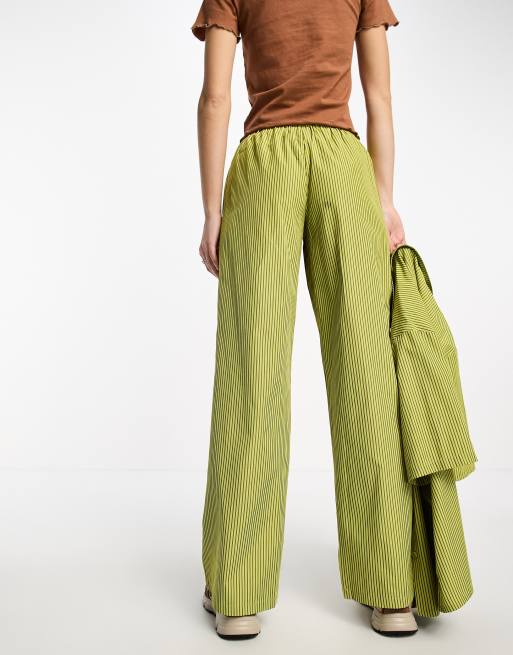 ASOS DESIGN barrel leg pants in khaki