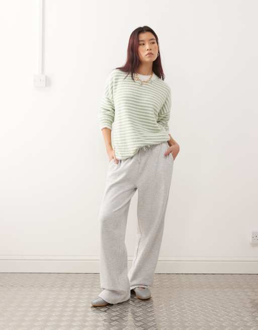 COLLUSION - Pull oversize à rayures en maille duveteuse - Vert, 2 de 4