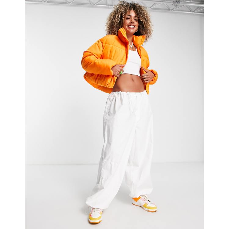 Orange nike bubble store coat