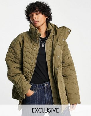 COLLUSION quilted puffer jacket with double layer