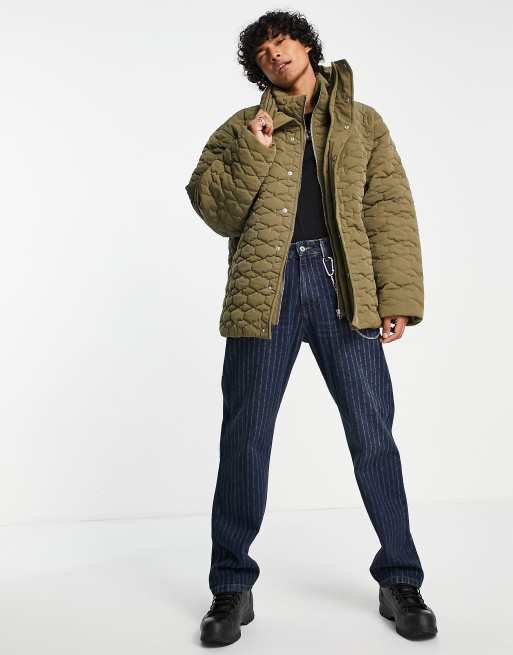 Layered shop puffer coat