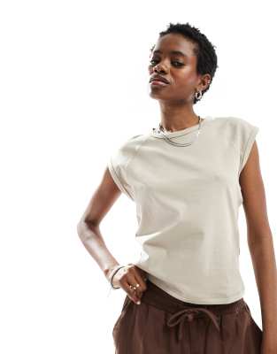 Collusion Raglan Fitted T-shirt In Ecru-neutral